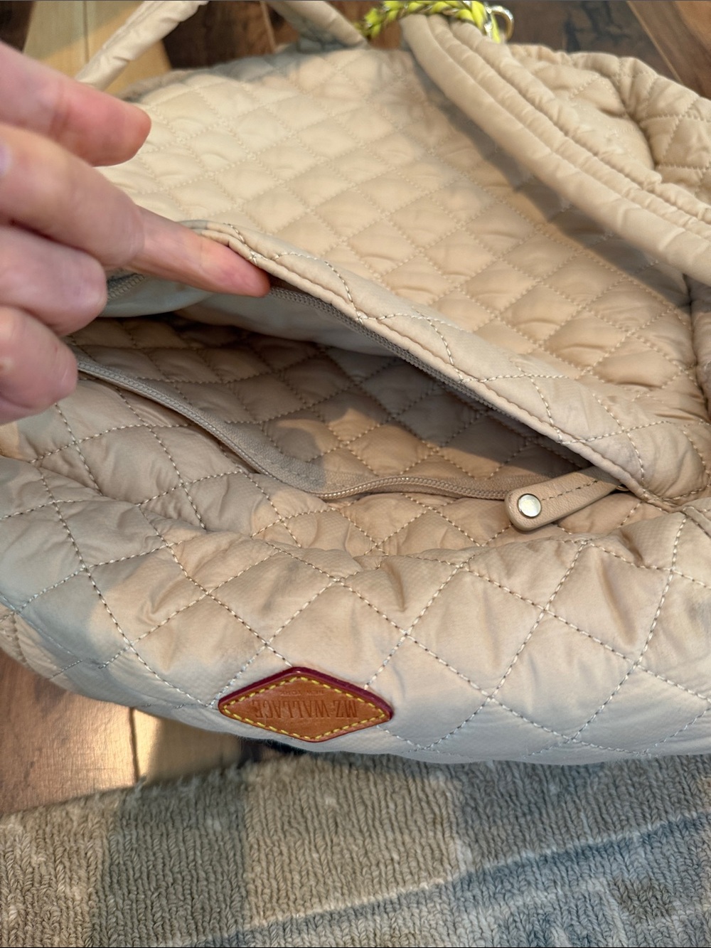 MZ Wallace Quilted Beige Backpack - Picture 5 of 5